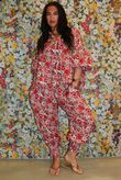 Daughter Of Ibiza Lovechild Balloon Sleeve Shirt Scarlet & Rose 